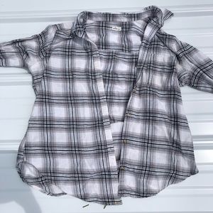 Hollister Grey and White Flannel